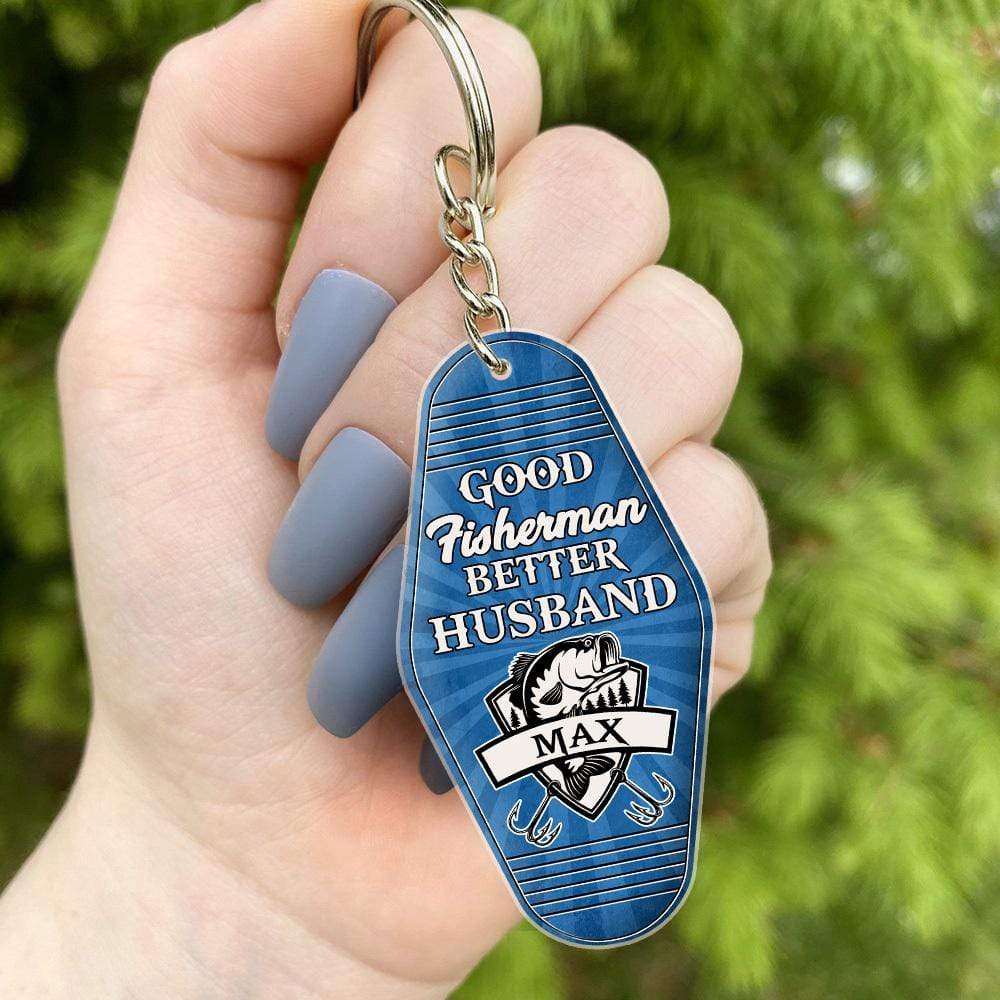 Good Fisherman Better Dad/Grandpa Vintage Keychain, Gift For Fisherman HN590 - Image 2