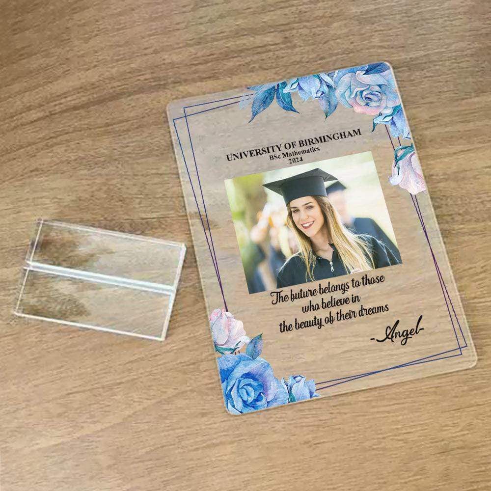 Customized Photo Graduation Acrylic Plaque and Stand, Graduation Gift HN590 - Image 2