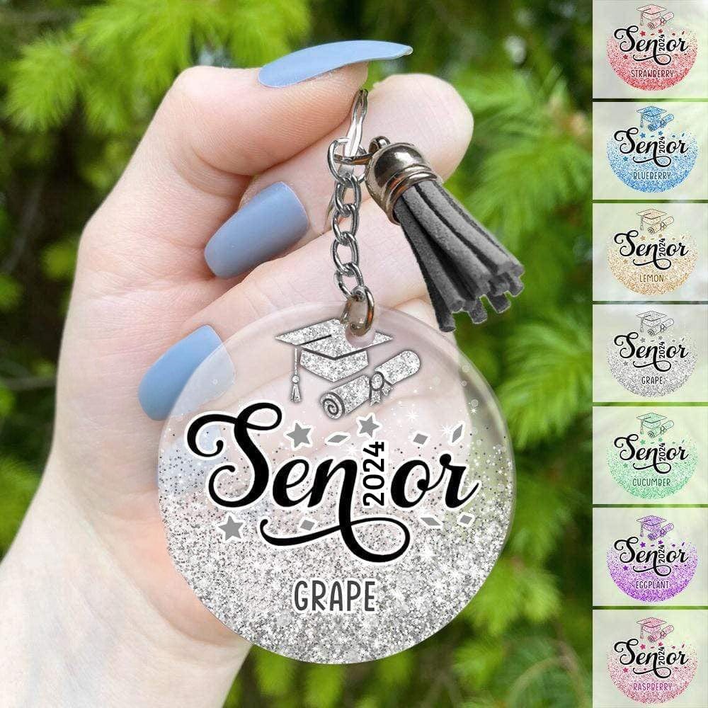 Senior 2024 Graduation Glitter Keychain, Back To School Gift HN590 - Image 3