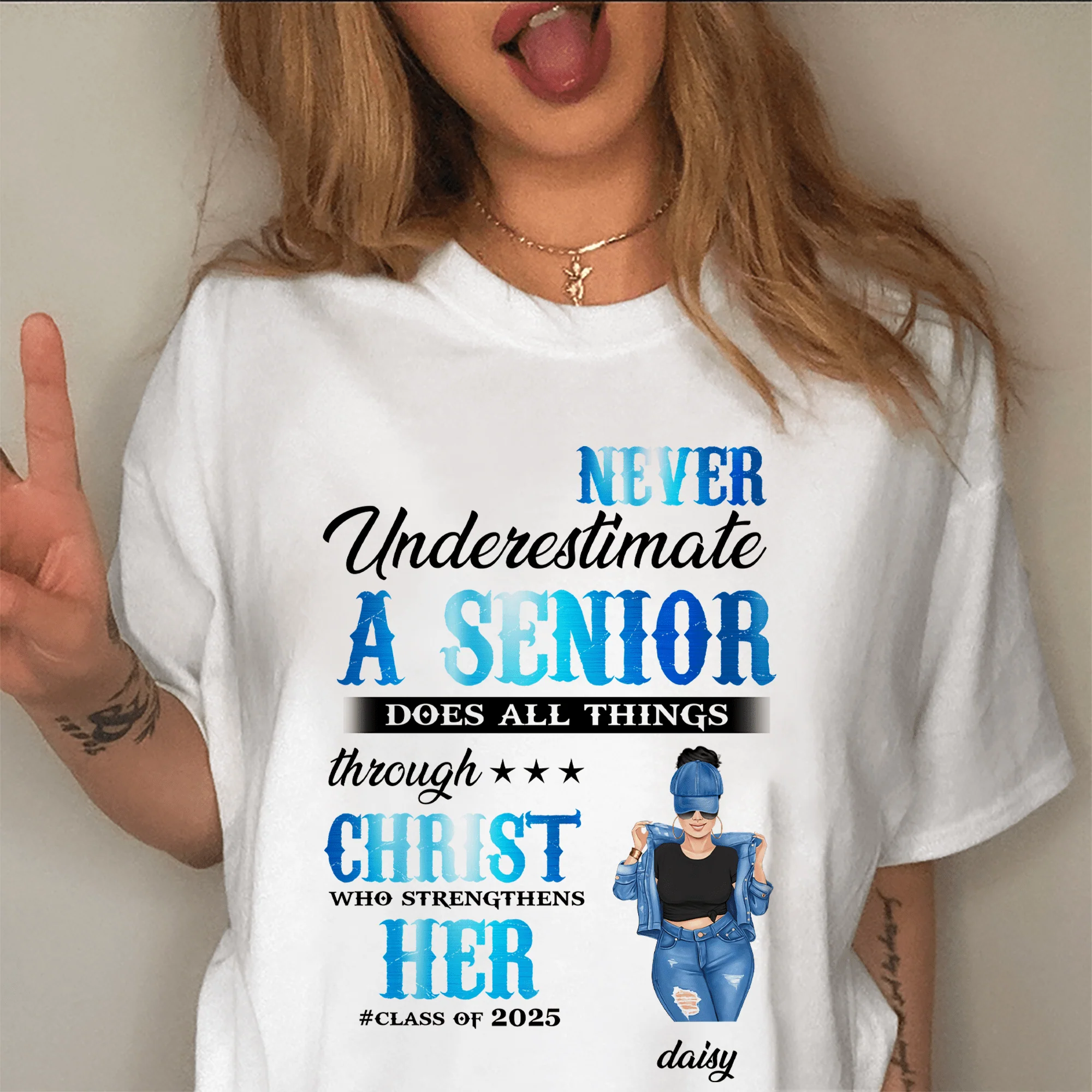 Never Underestimate A Senior Graduation Shirt, Back To School Gift HN590 HA75 891890