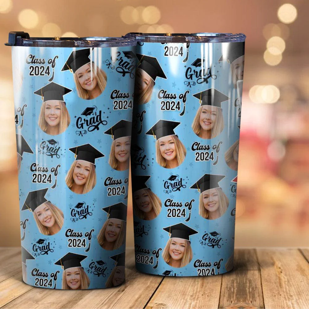 Class Of 2024 Graduation Tumbler, Custom Face Tumbler HN590 - Image 11