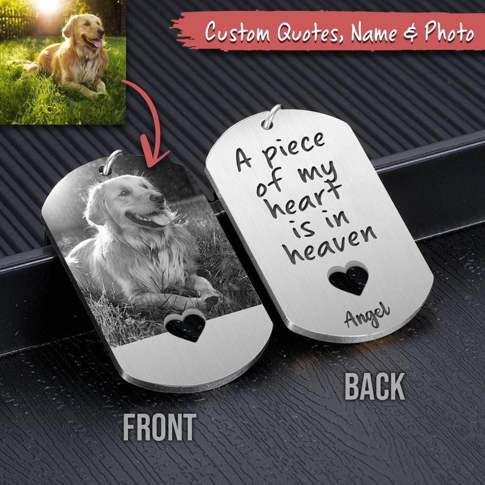 Sympathy Quotes Pet Metal Keychain, Pet Photo Engraved Keychain, Pet Loss Gift T286 HN590