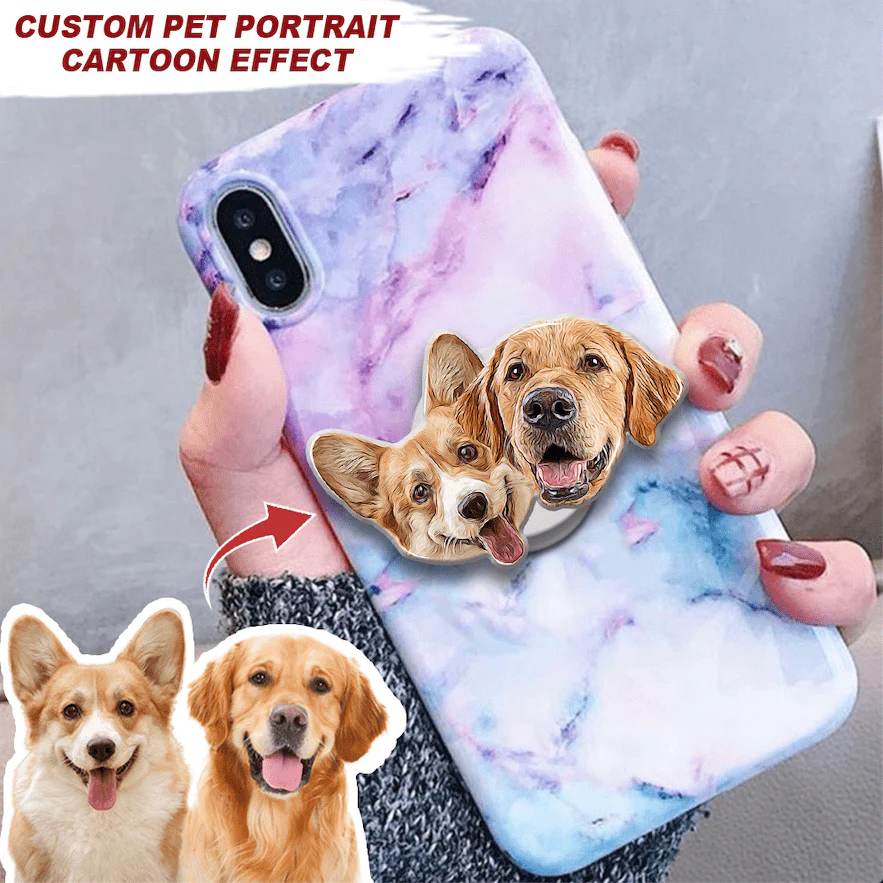 Custom Pet Portrait Cartoon Popsocket, Pet Grip HN590 - Image 2