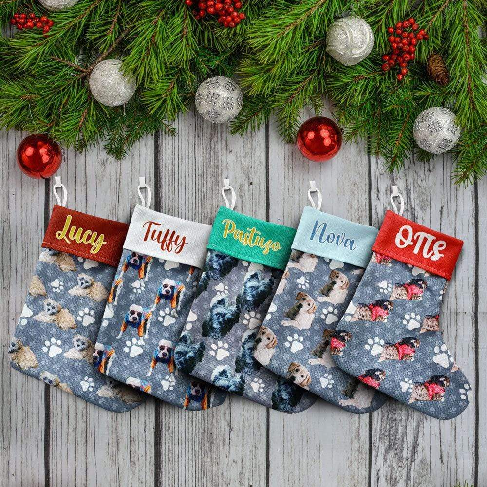 Custom Image/Cartoon Christmas Stocking, Dog Christmas Stocking HN590