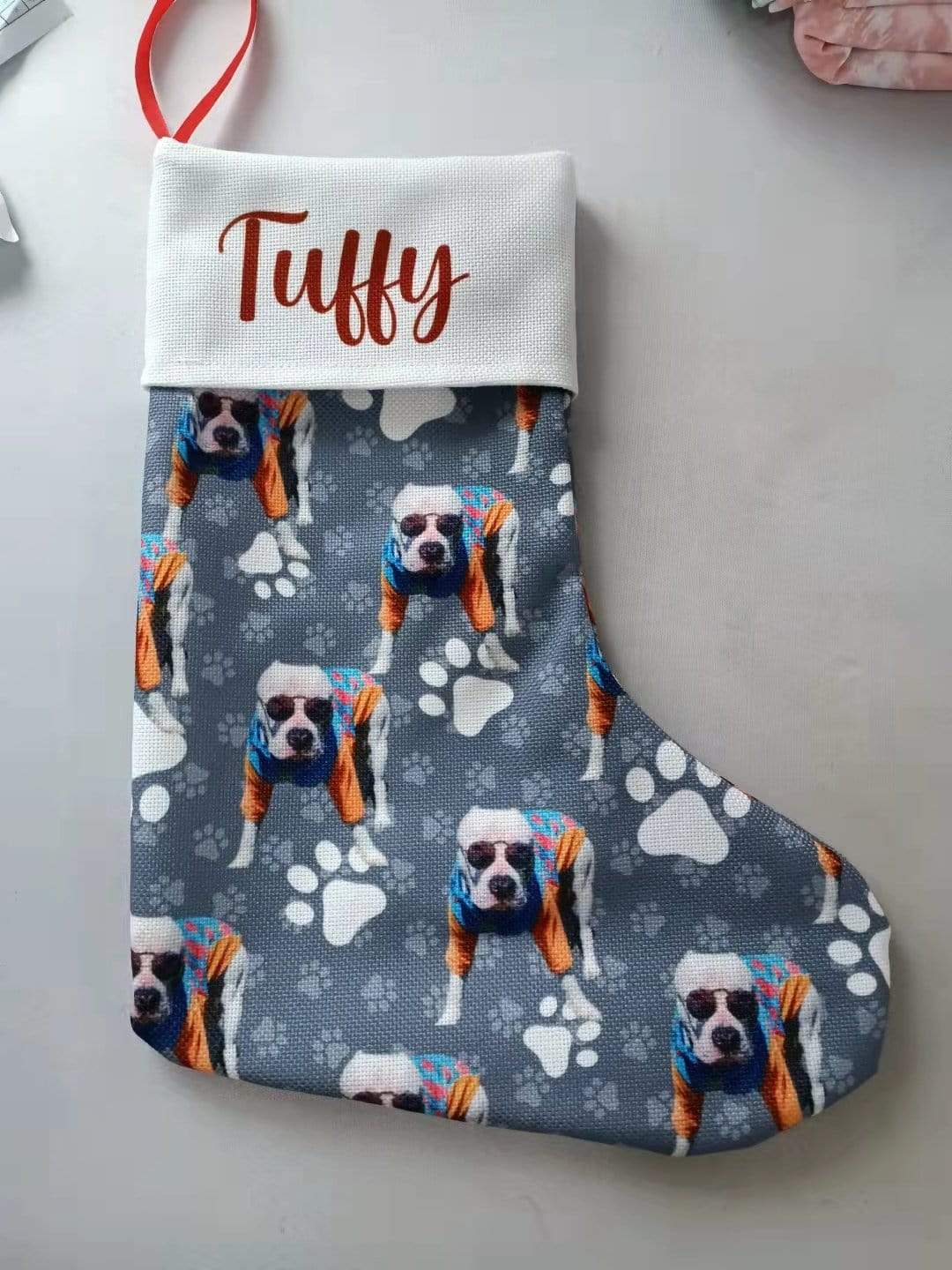 Custom Image/Cartoon Christmas Stocking, Dog Christmas Stocking HN590 - Image 2