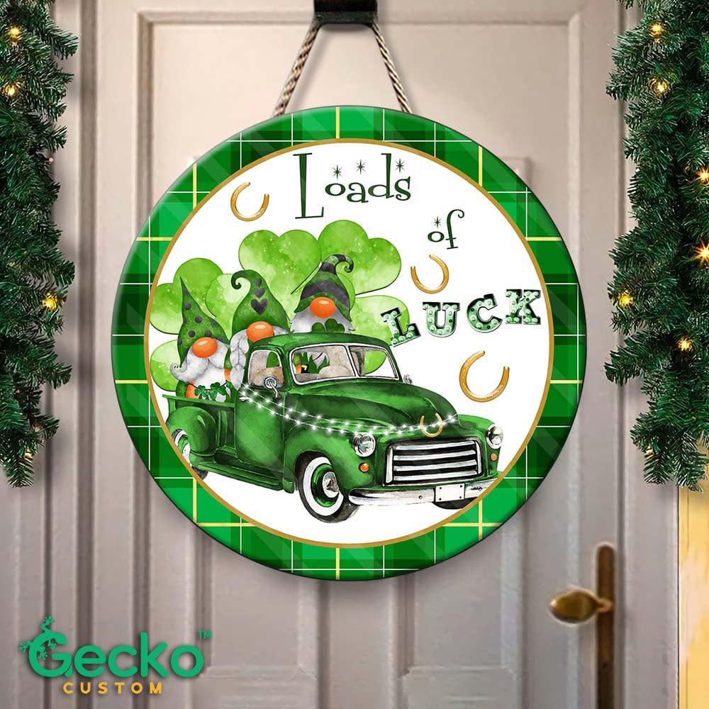 Loads of Luck Wood Door Sign, Green Gnome HN590 - Image 2