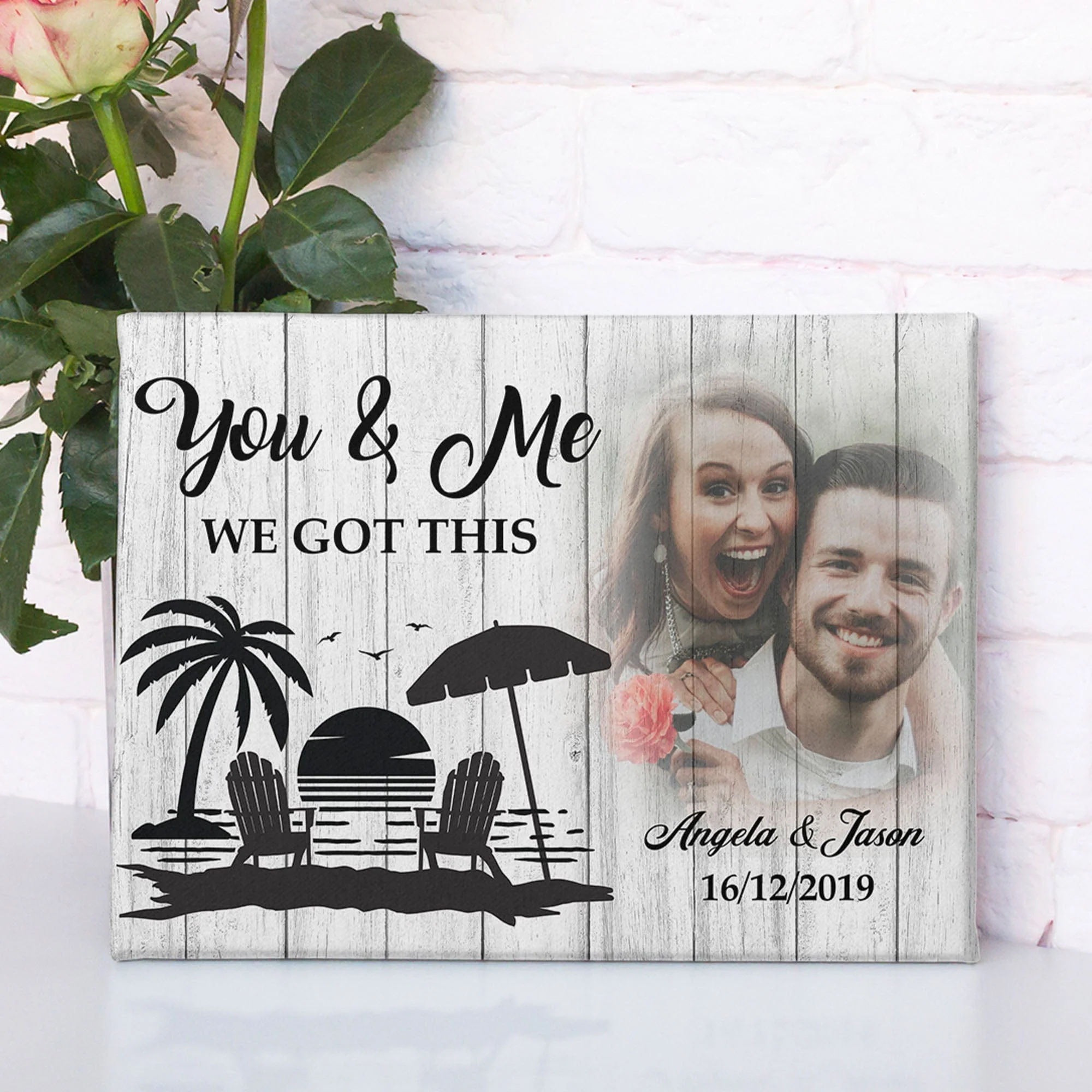 You And Me We Got This Personalized Anniversary Photo Print Canvas C588 - Image 4