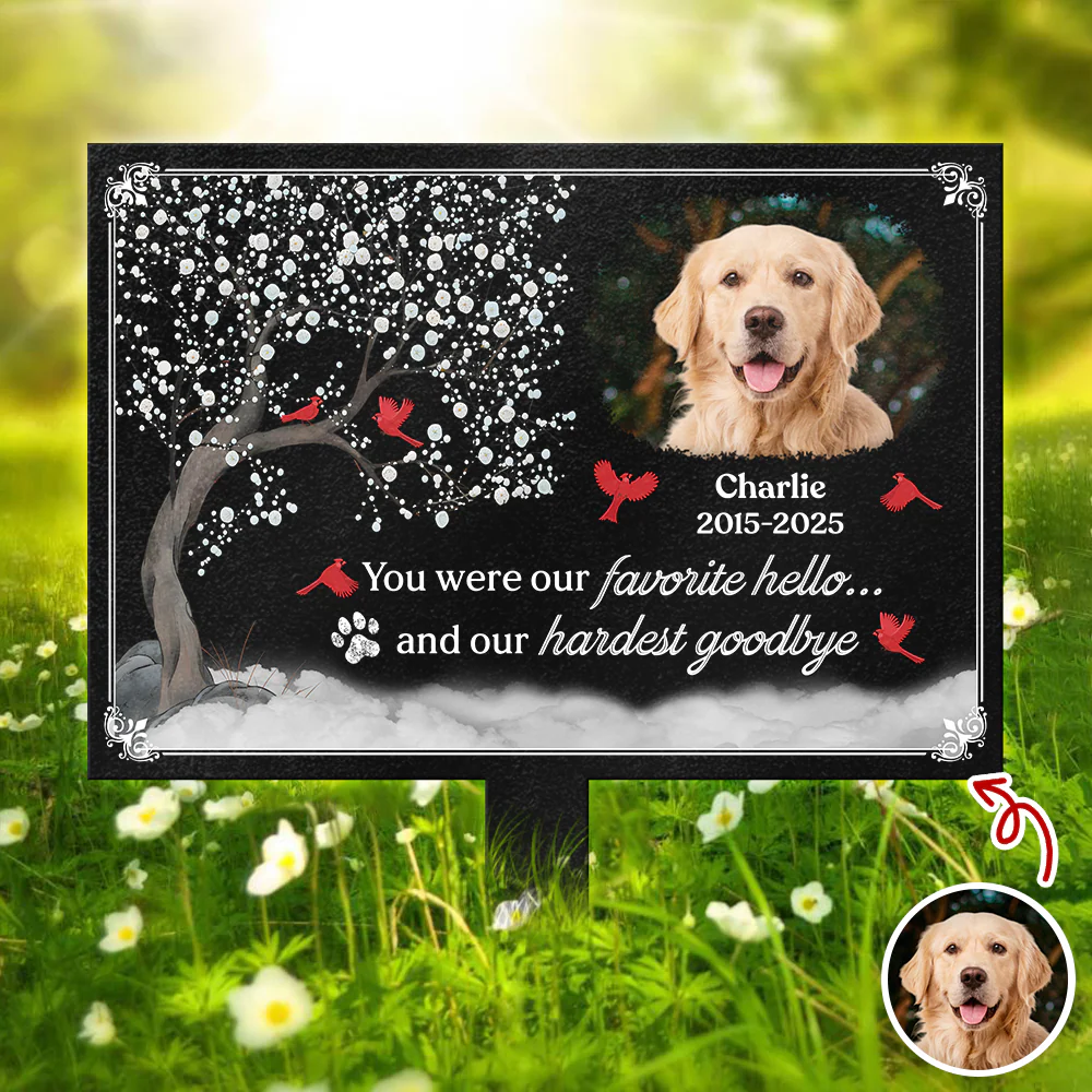 You Were My Favorite Hello And My Hardest Goodbye - Custom Pet Memorial Photo Garden Stake CH07 896344 - Image 4